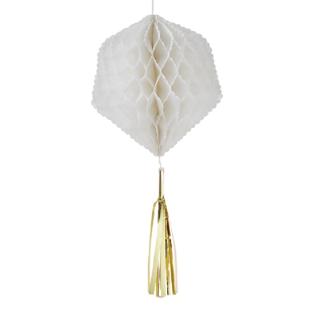 Suspension en papier blanc de forme géométrique x 3