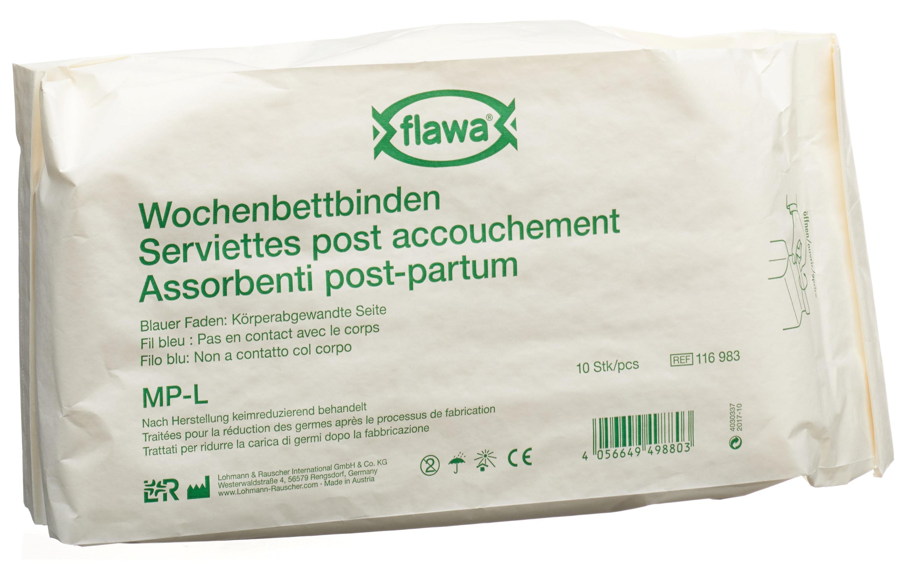 Wochenbettbinden MP-L keimreduziert 10 StückWochenbettbinden keimreduzierend behandelt