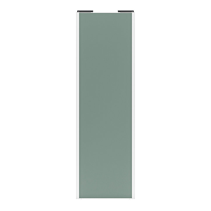 Porte de placard coulissante vert de gris profil blanc GoodHome Arius H. 248,5 x L. 77.2 cm + amortisseurs