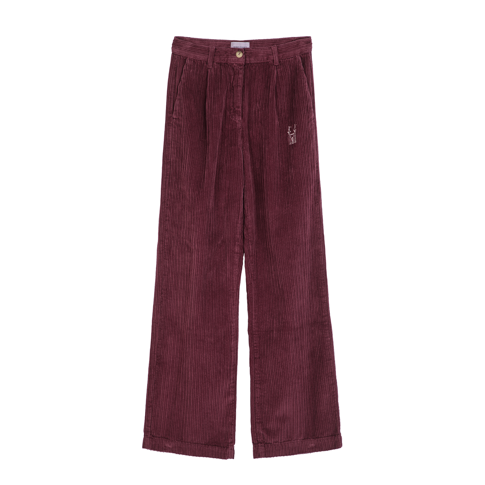 Pantalon large en coton | Rouge
