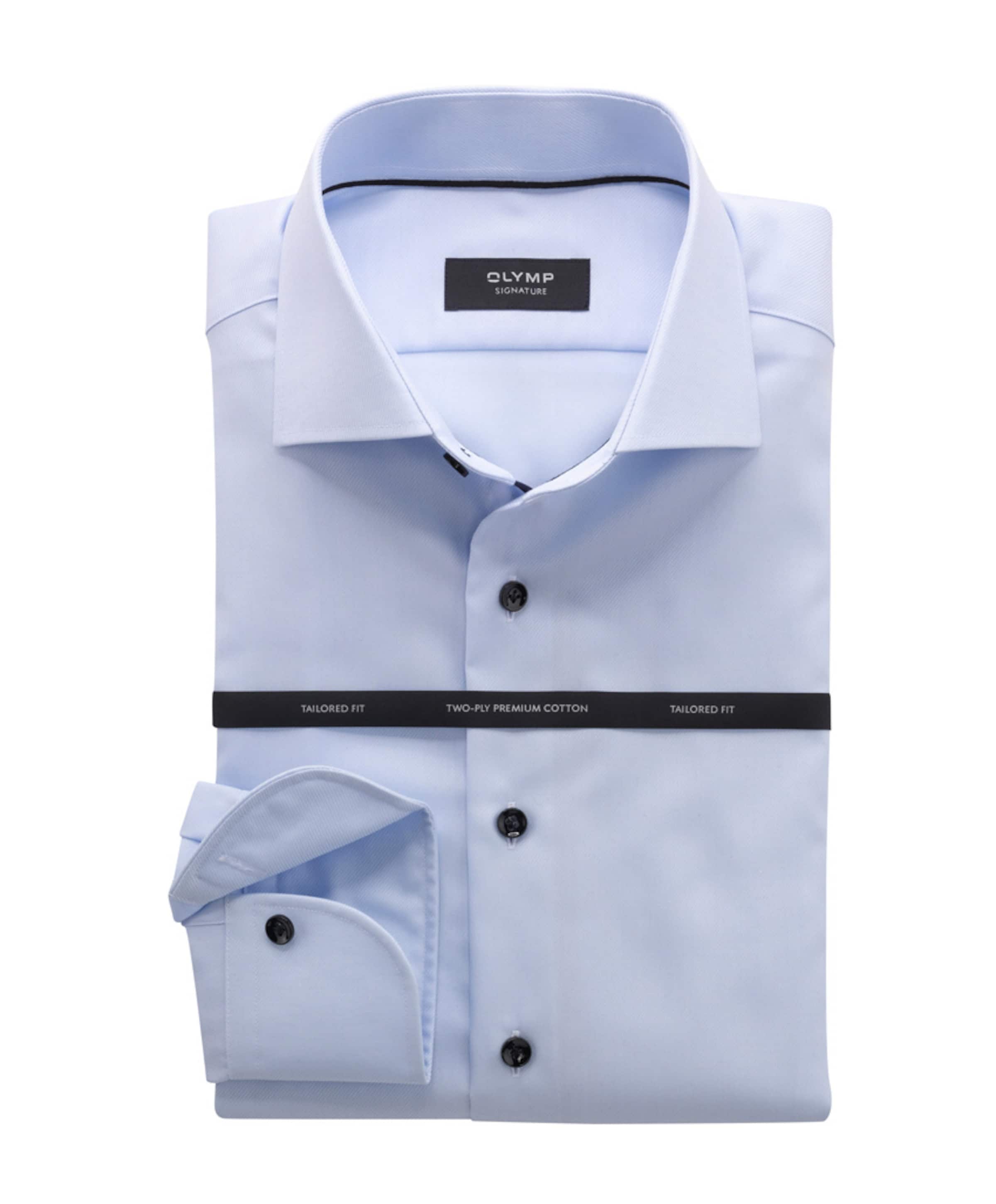 Olymp-Signature Heren overhemd lange mouw blauw