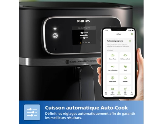 PHILIPS - Friteuse à air chaud HD9880/90 Air Fryer Connecté XXL noir Série 7000
