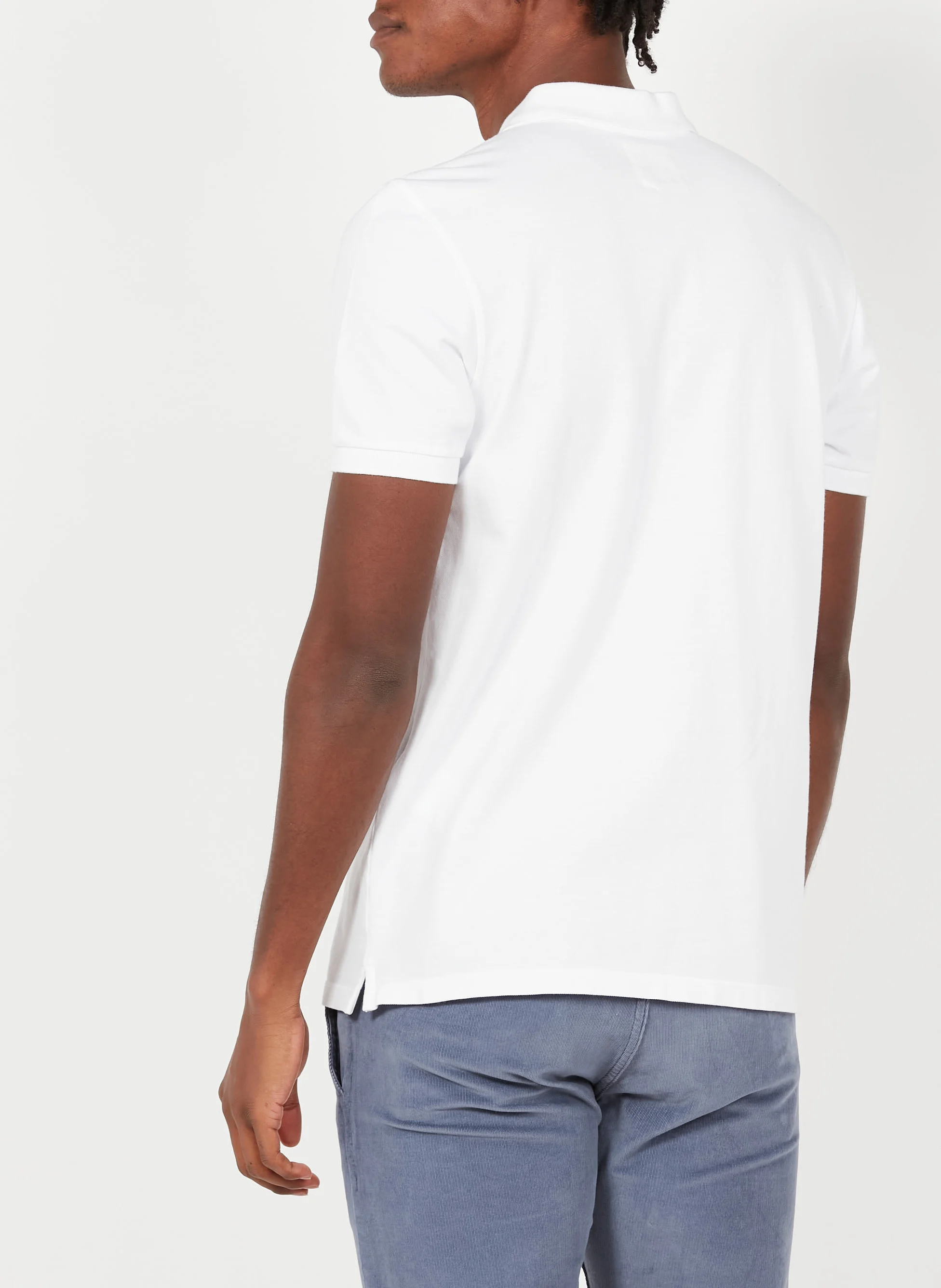 Polo regular-fit brodé en coton piqué | Blanc