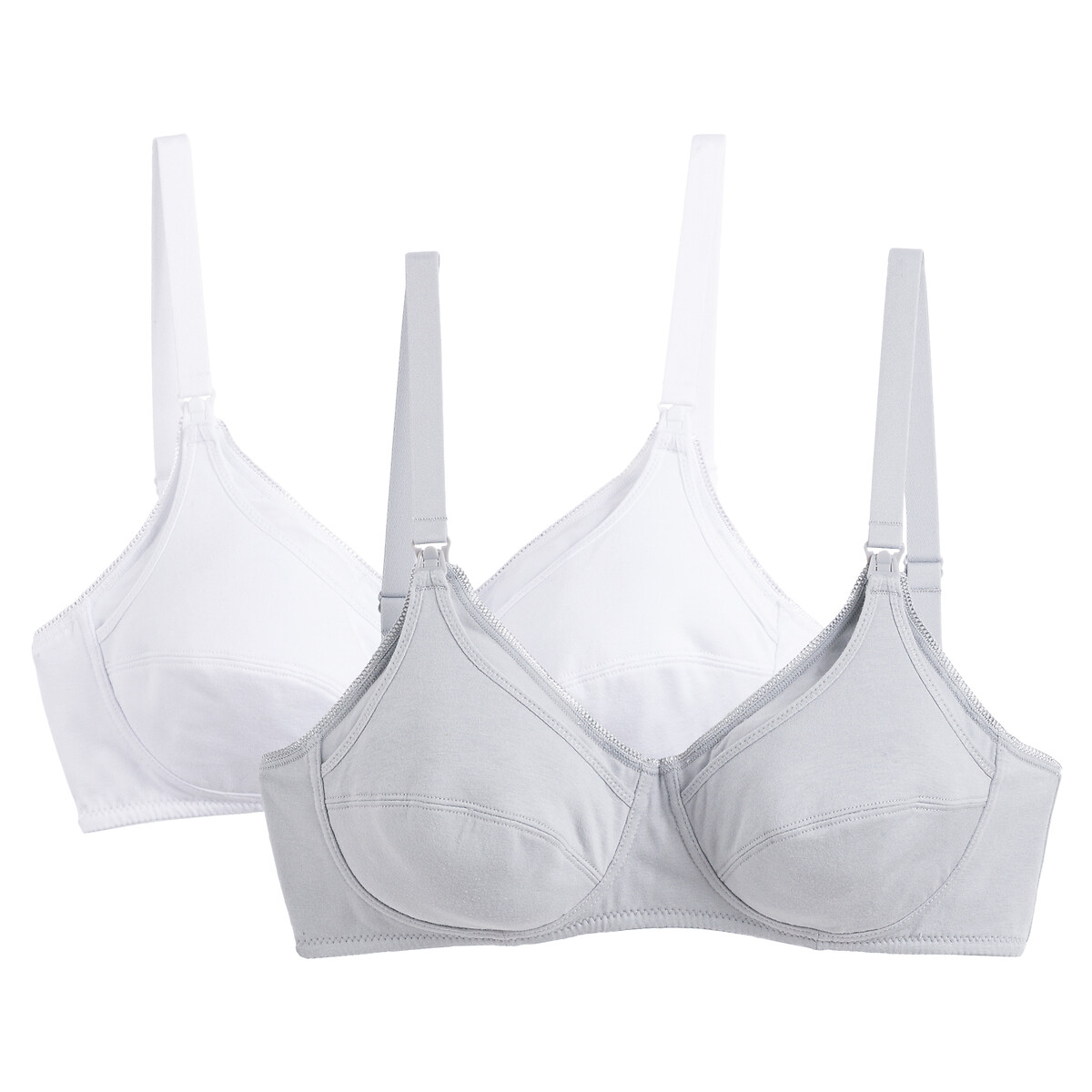 COLEÇÃO LA REDOUTE<br>Conjunto de 2 sutiãs de amamentação em algodão