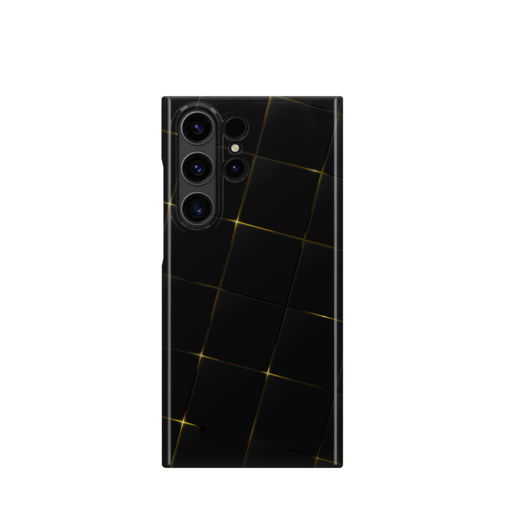 Samsung Galaxy S23 Ultra 5G Kunststoff Hülle Glitzer Karo - Schwarz