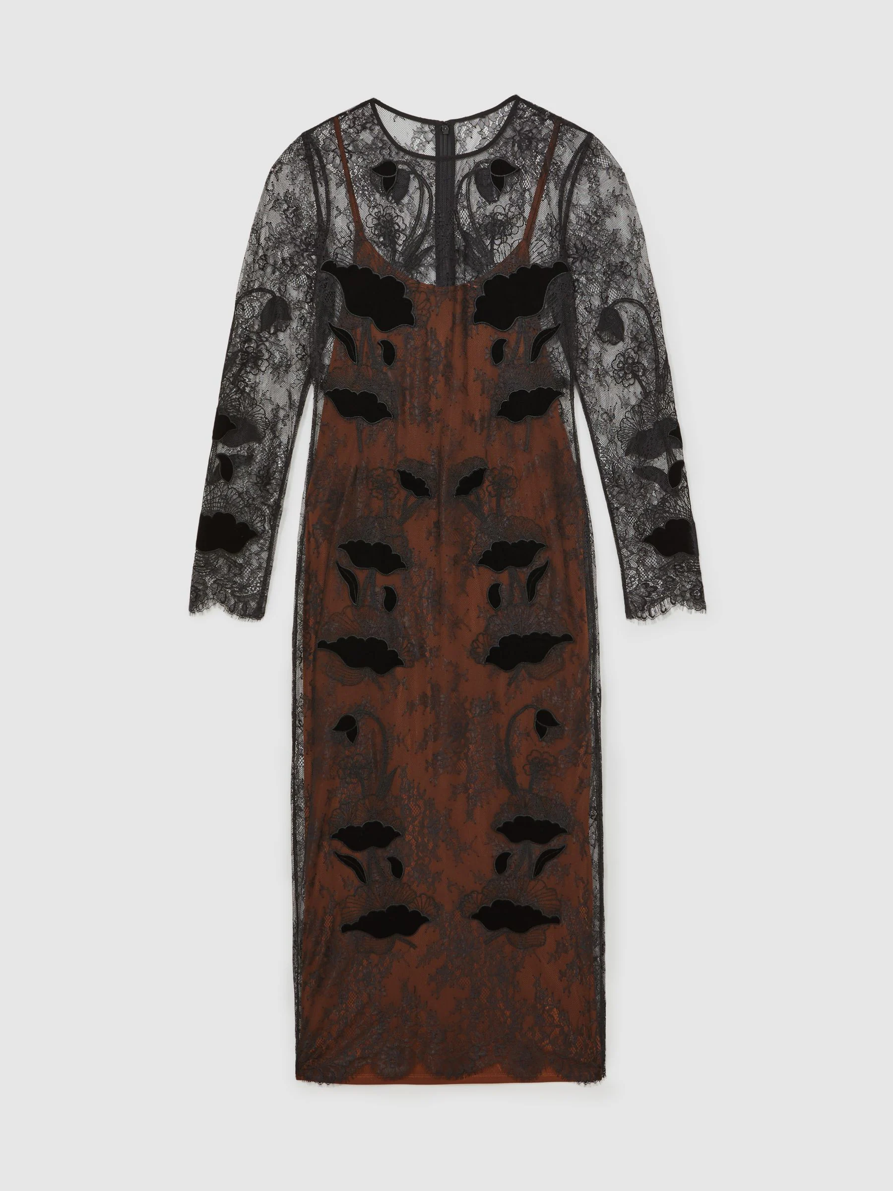 Reiss Lulu Lace Overlay Midi Dress