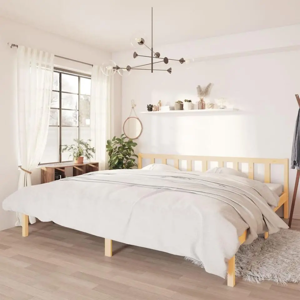 vidaXL - Tweepersoonbed - Naturel - Massief grenenhout - 180x200 cm