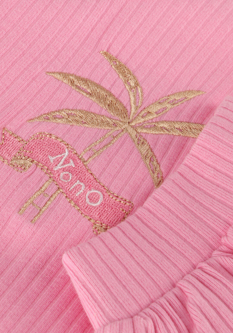 NONO roze nono t-shirt komy rib jersey tshirt with knot