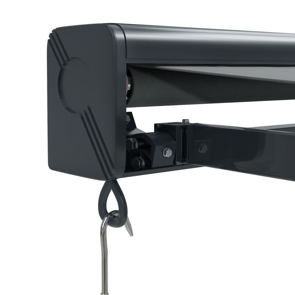 Auvent rétractable anthracite 5x3 m tissu et aluminium