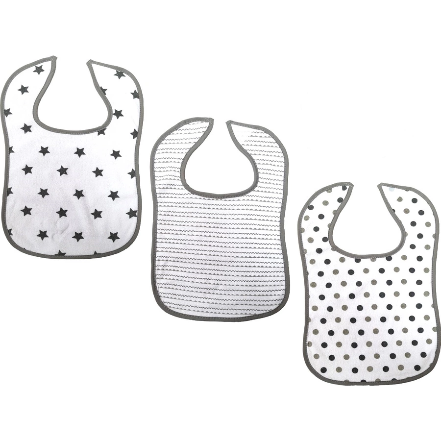 HÜTTE & CO Klettlätzchen 3er-Pack SternePunkteZacken
