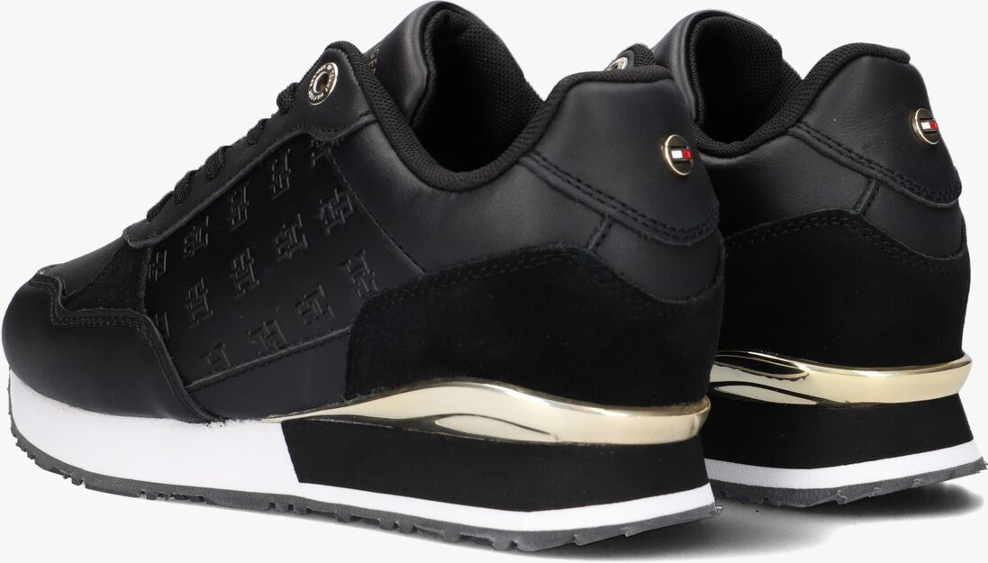 TOMMY HILFIGER zwarte tommy hilfiger lage sneakers metallic monogram emboss sneaker