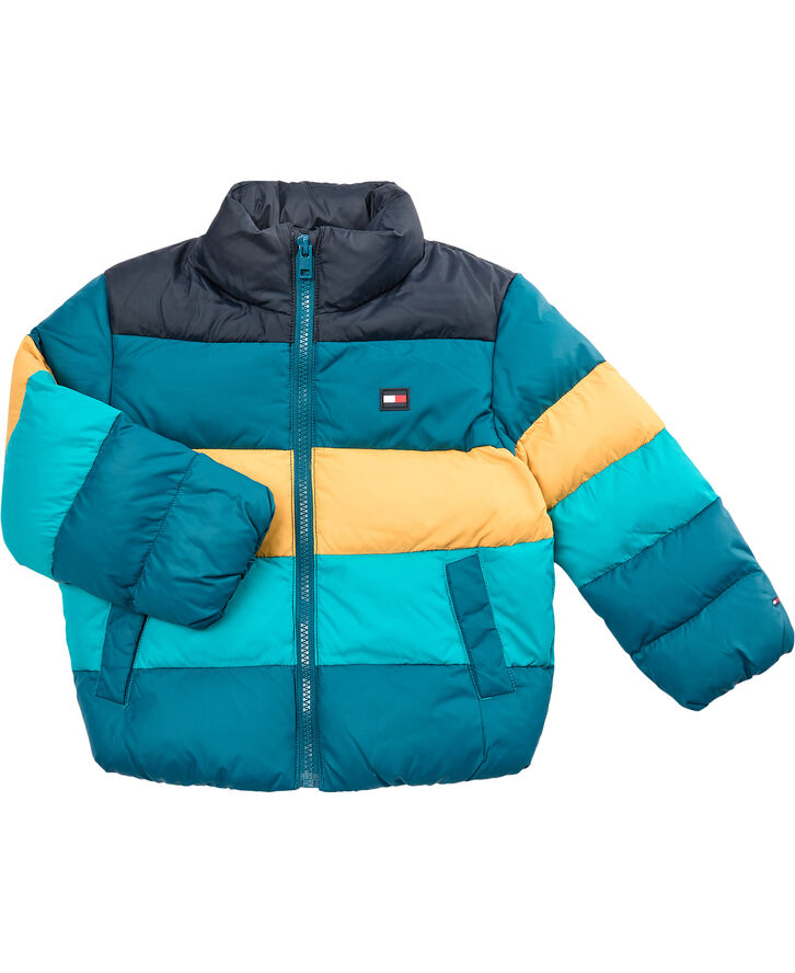 Tommy Hilfiger RUGBY STRIPE PUFFER JACKET Rugby stripe / petrol