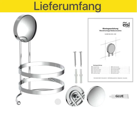 Eisl Fönhalter ohne Bohren Chrom