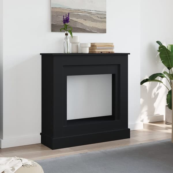 vidaXL Peisramme svart 90x30x90 cm konstruert tre