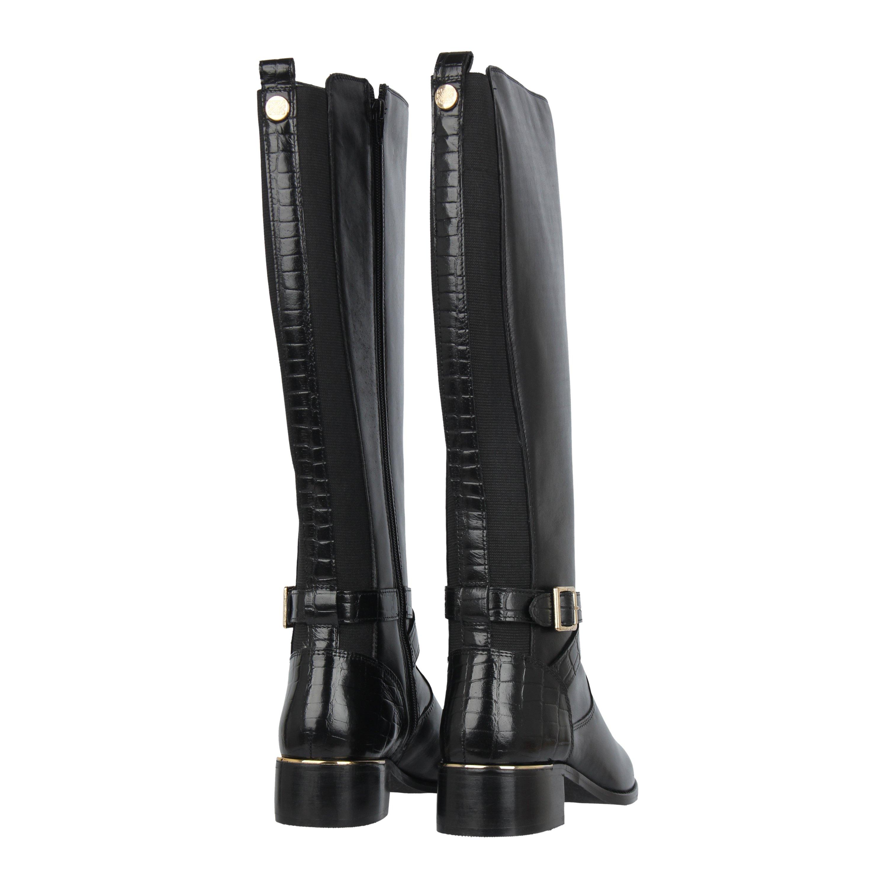 Biba Leather Croc Knee High Boot