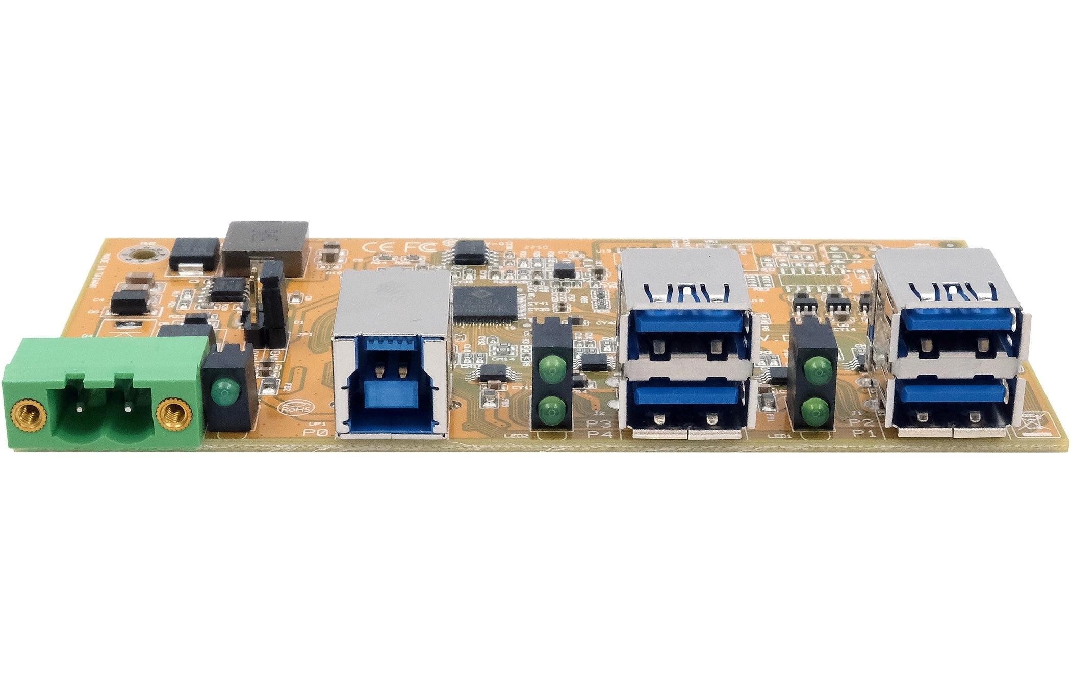 USB-Hub EX-1185HMVS-2-PL4-Port USB 3.2 Gen 1 HUB-Platine mit 15KV ESD Überspannungsschutz