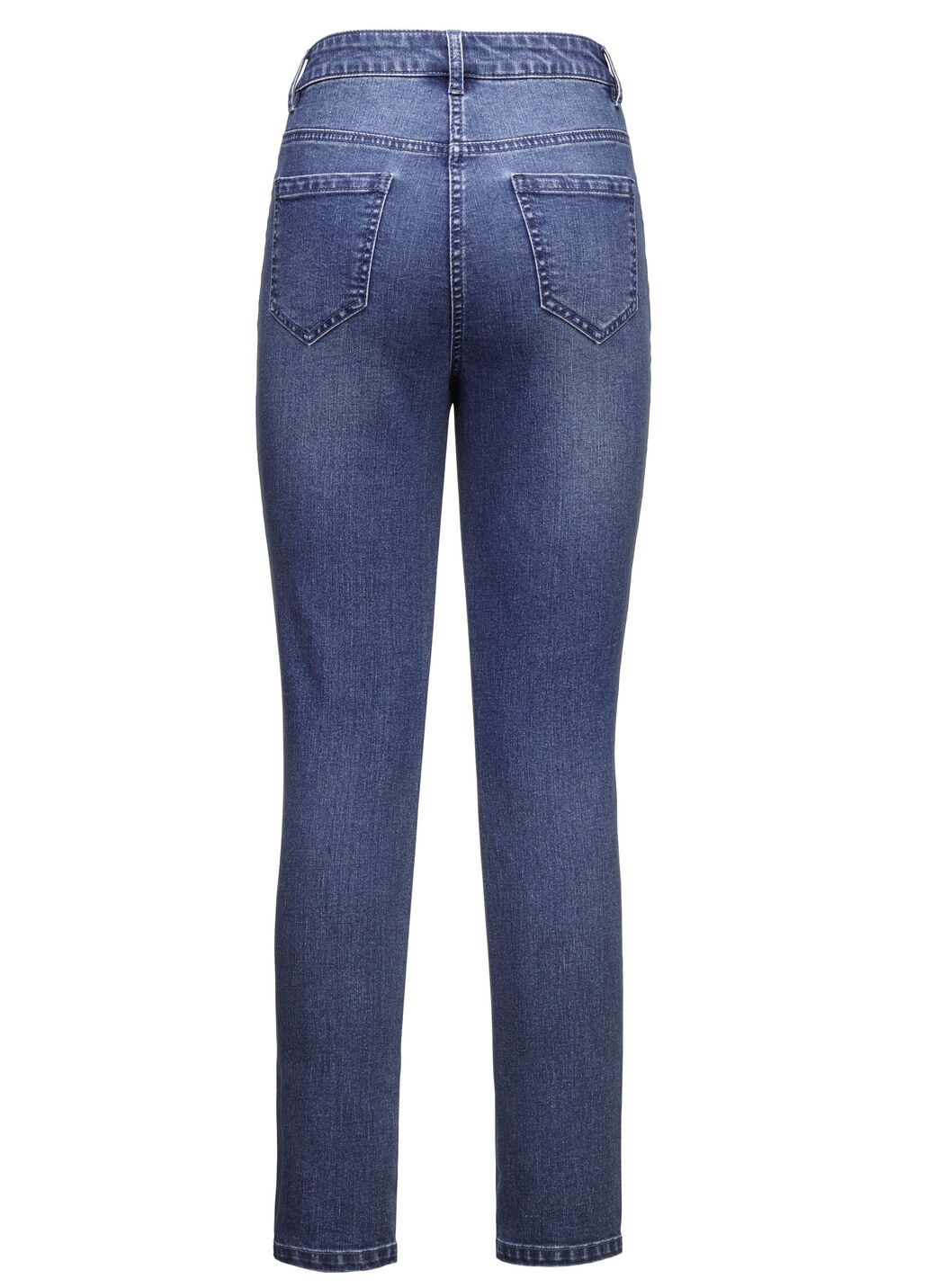 Jeans mit floralen Lochstickereien und Strasssteinchen