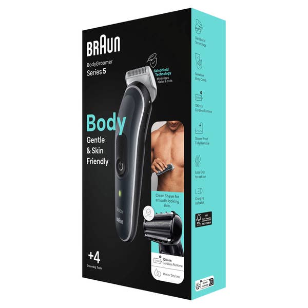 Braun Bodygroomer Series 5 5370, Bodygroomer für Männer, sanftes Ganzkörper-Bodygrooming