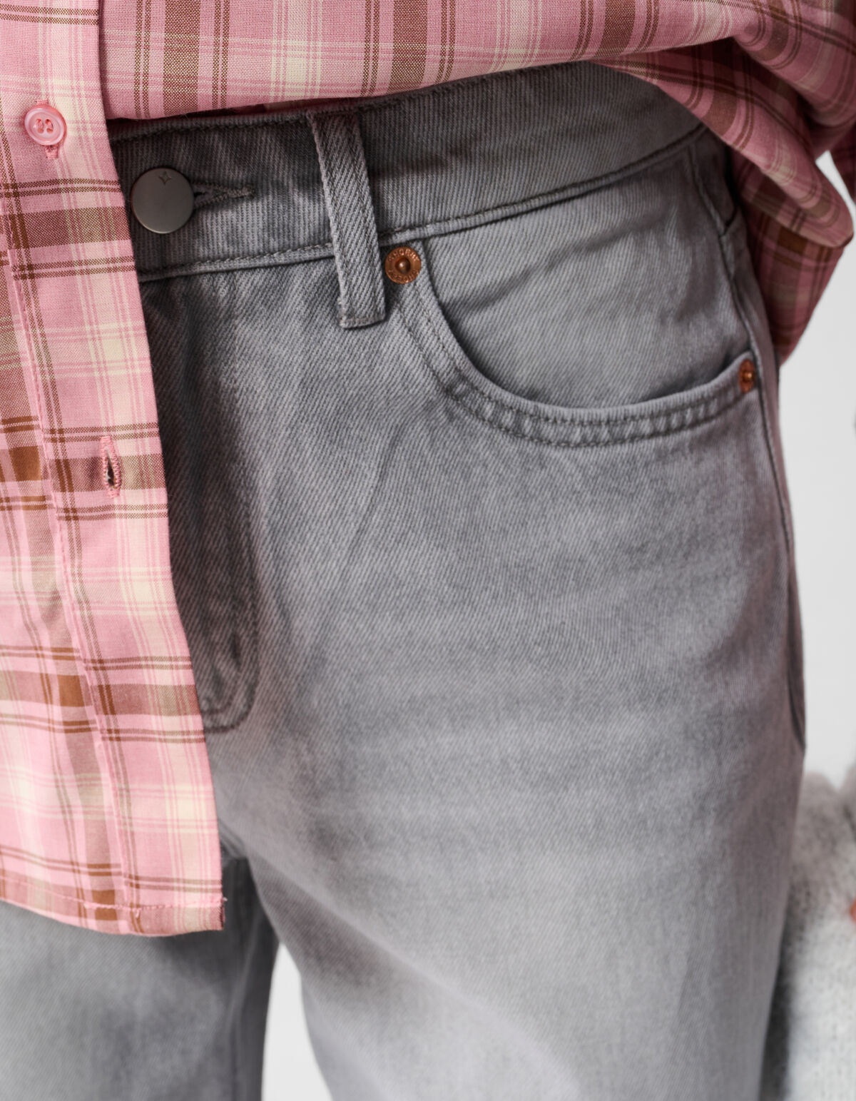 Baggy Fit Jeans Lichtgrijs