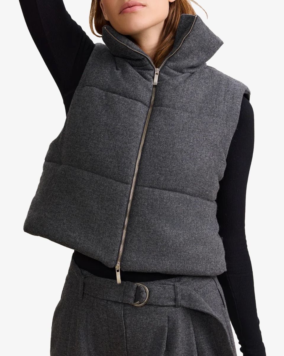 Lune Active Izzy Zip Up Vest Donkergrijs Dames Bodywarmer