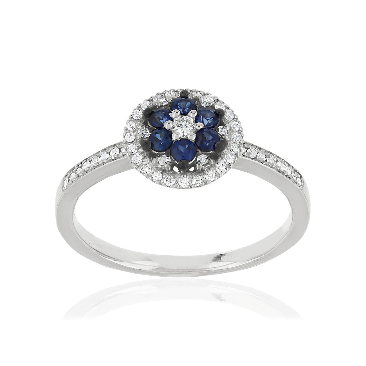 Bague MATY Or blanc 750 Saphirs et Diamants