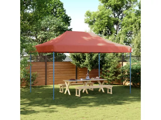 Tente réception pliable escamotable terre cuite 440x292x315 cm