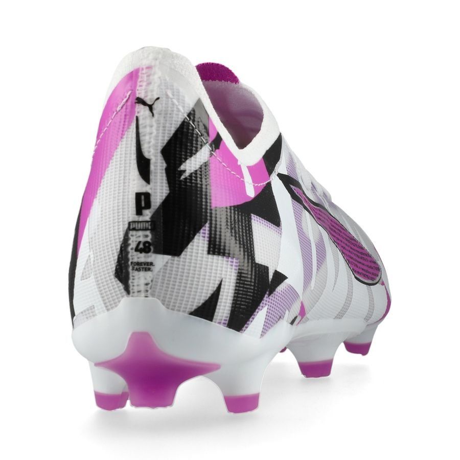 PUMA Ultra 5 Match FG/AG Forever - Blanc/Pure Magenta/Gris/Noir ÉDITION LIMITÉE