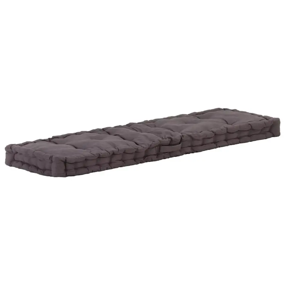 vidaXL - Palletkussen - Antraciet - Katoen - 120 x 40 x 7 cm