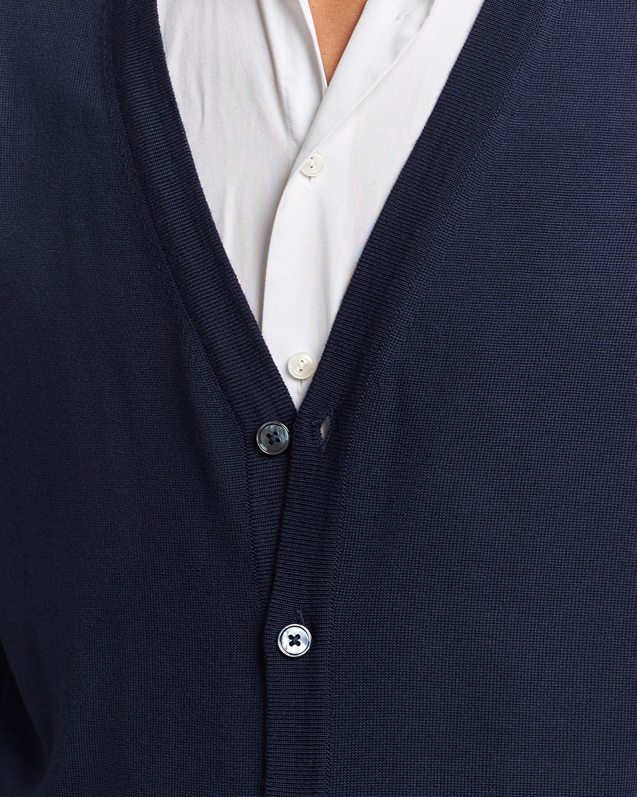 Stenströms Merino Cardigan Navy