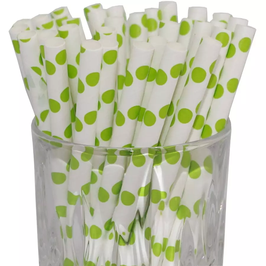 Luxentu Papier-Trinkhalme Cocktail 15 cm 100er Set hellgrün