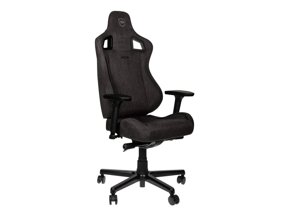 Noblechairs EPIC Compact - Stol - armstøtter - T-formet - vippe - aluminium, polyurethan, tekstil, nylon/polyetylen, polyuretan-læder, koldskum, stålramme - antracit/karbon