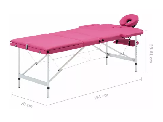 Table de massage pliable argenté 191 x 70 x 59 cm 02_0001827