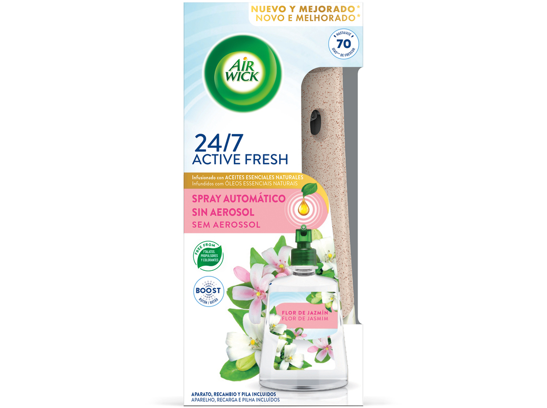 AMBIENTADOR AIR WICK APARELHO ACTIVE FRESH JASMIM 224ML