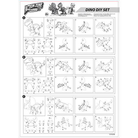 Action Zone diy dinosaur - flere varianter - assorteret