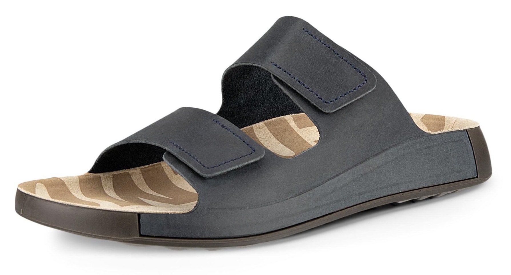 Ecco Pantolette »Cozmo M«  , Sommerschuh, Schlappen, Klettschuh mit dezenten Ziernähten
