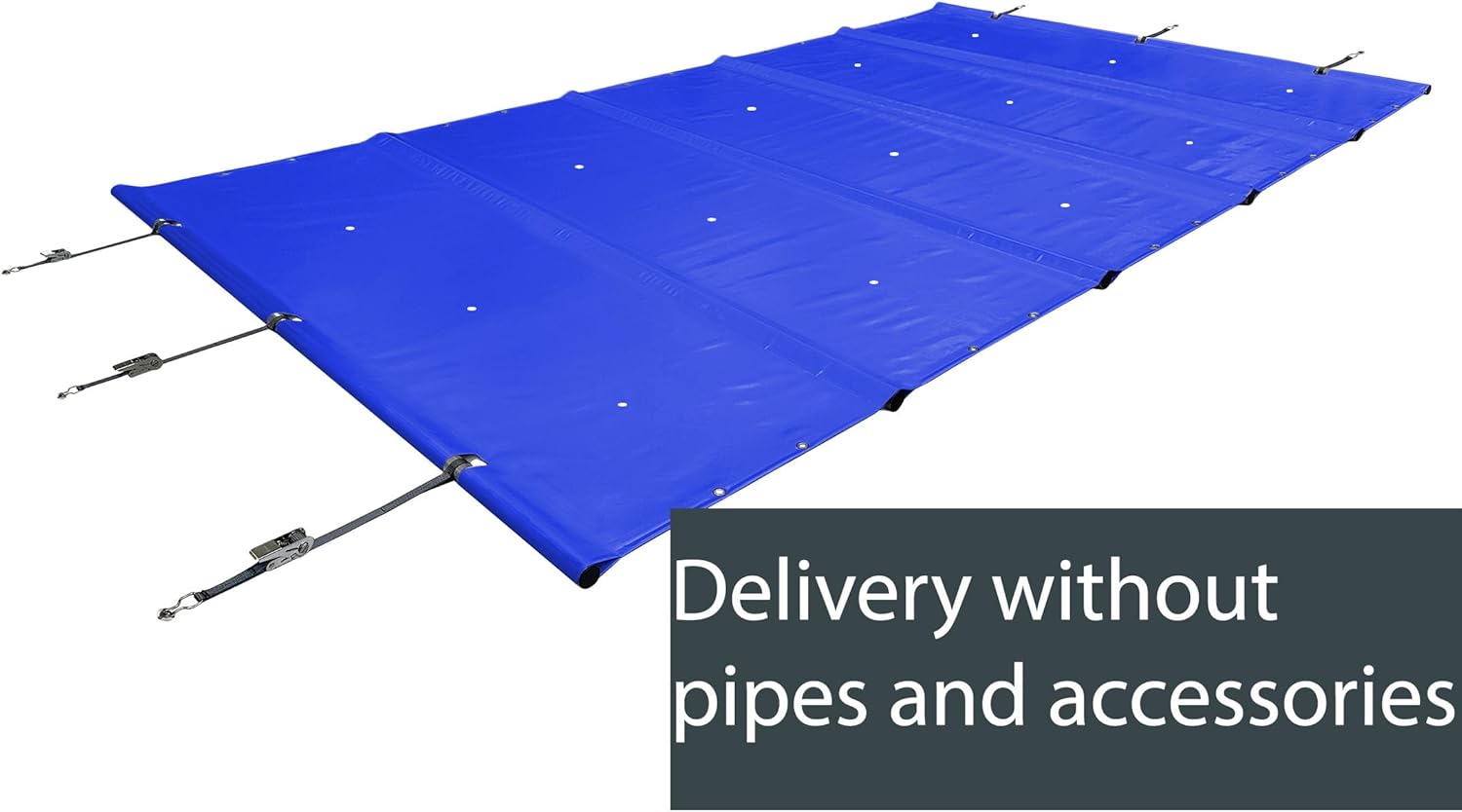 ANKO PLANEN Poolabdeckung Rollschutz für maximale Sicherheit - 680 g/m² PVC LKW Plane - Ganzjahresabdeckung für Sommer & Winter - ohne Stangen (3,5m x 5,5m, Grau RAL7037)