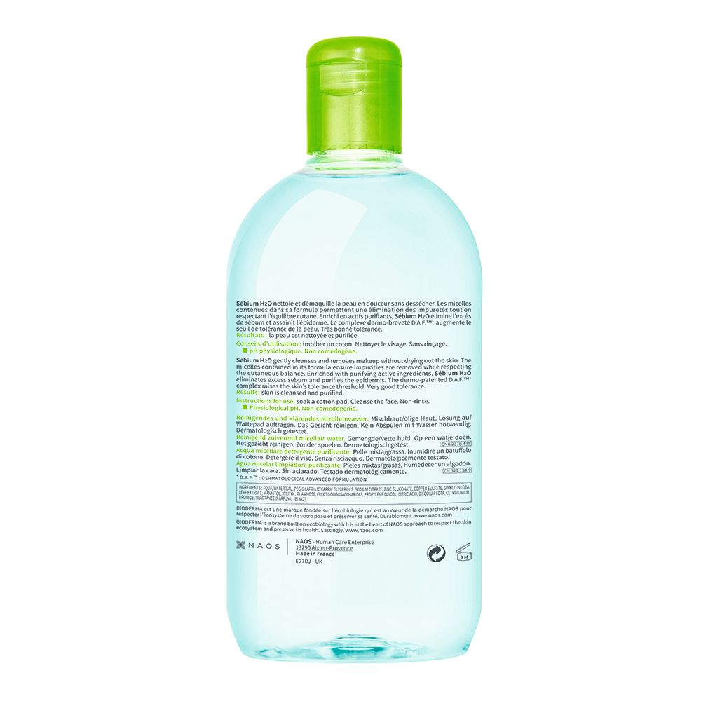 BIODERMA Sébium H2O sanft klärendes Mizellenreinigungswasser - Jetzt 25% sparen mit Code 