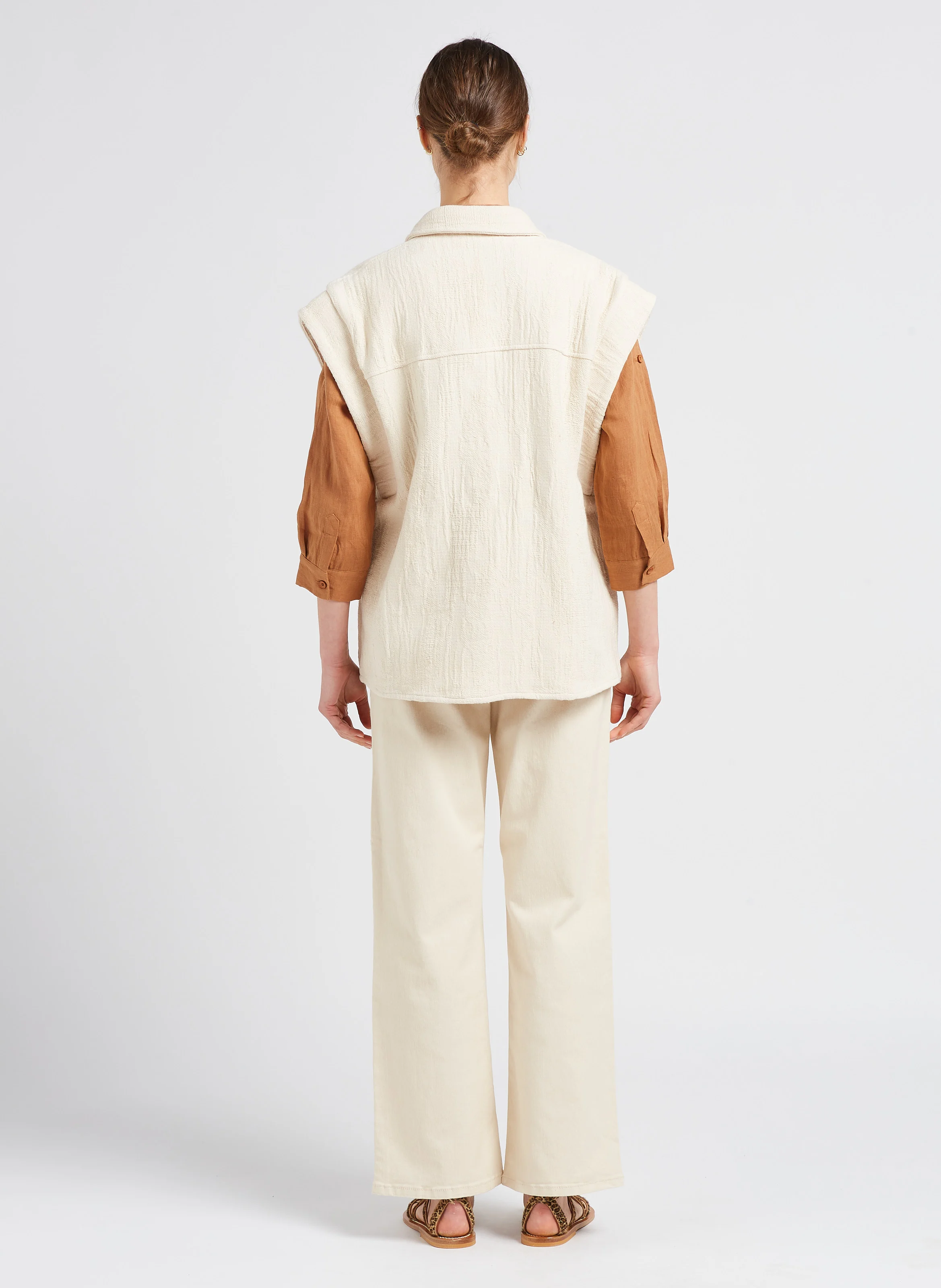 MARINA - Jean large en coton| Beige