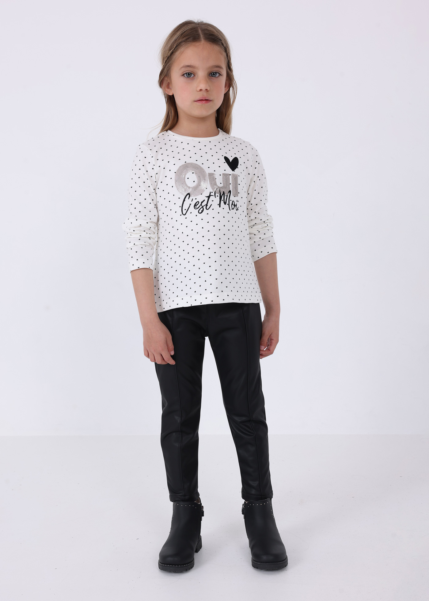 Camiseta de algodão com lantejoulas para meninas