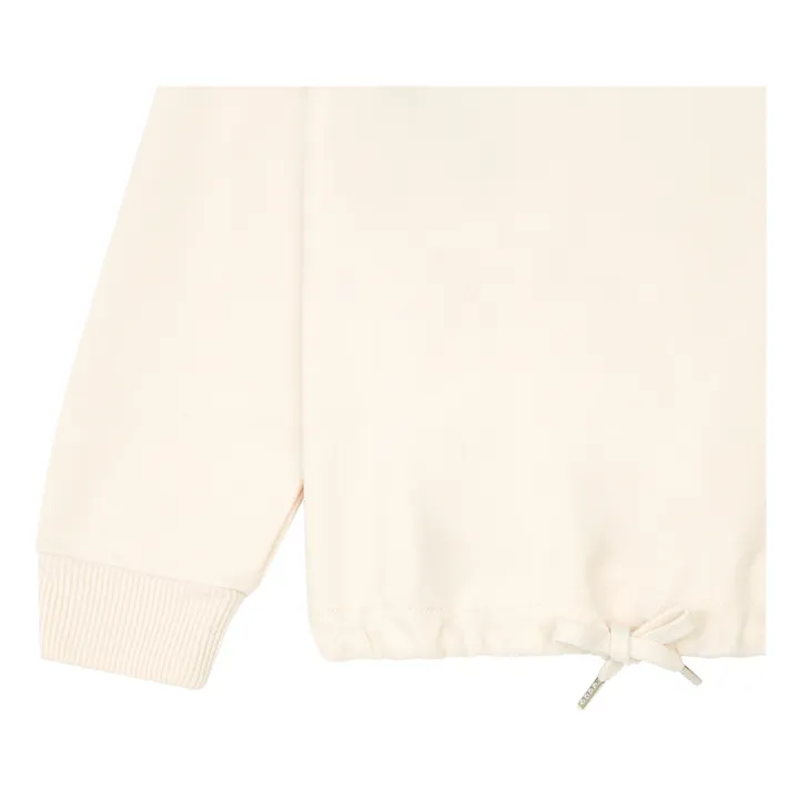 SMALLABLE BASICS Sweat Fille A Nouer Molleton Bio | Blanc cassé