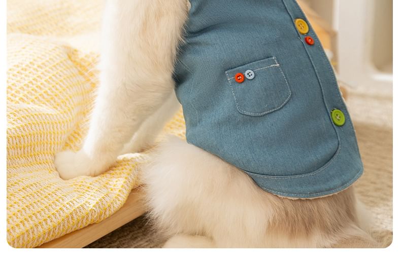 Cissilli - Geknoopt fleece gevoerd denim top voor huisdieren