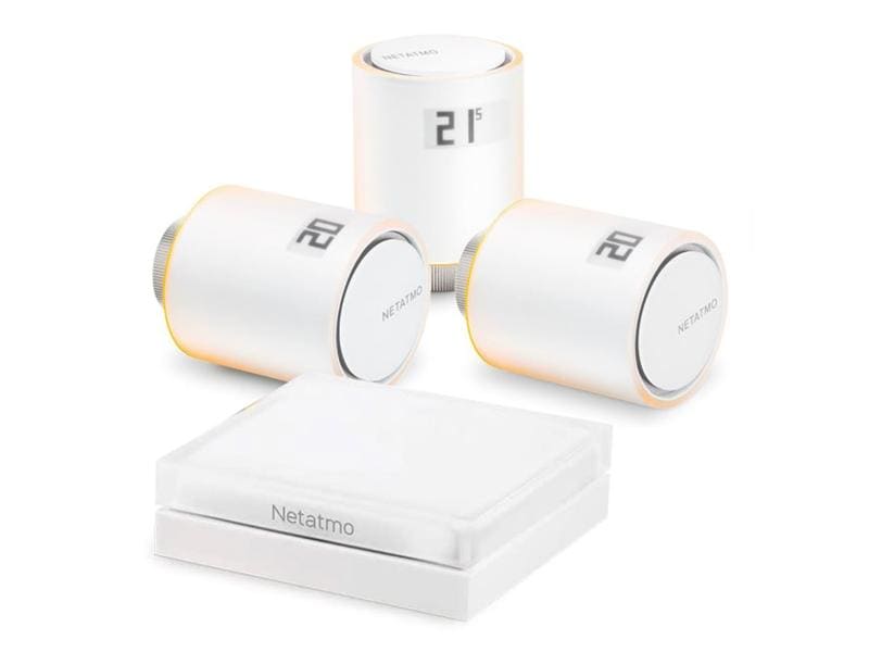 Netatmo Comfort Smarter Thermostat Starter Pack 3x Thermost Netatmo 3x Smarte Heizkörperthermostate   Hub | Smartes Heizkörperthermostat Komplett-Paket mit 3x Smarten Heizkörperthermostaten & 1x Hub