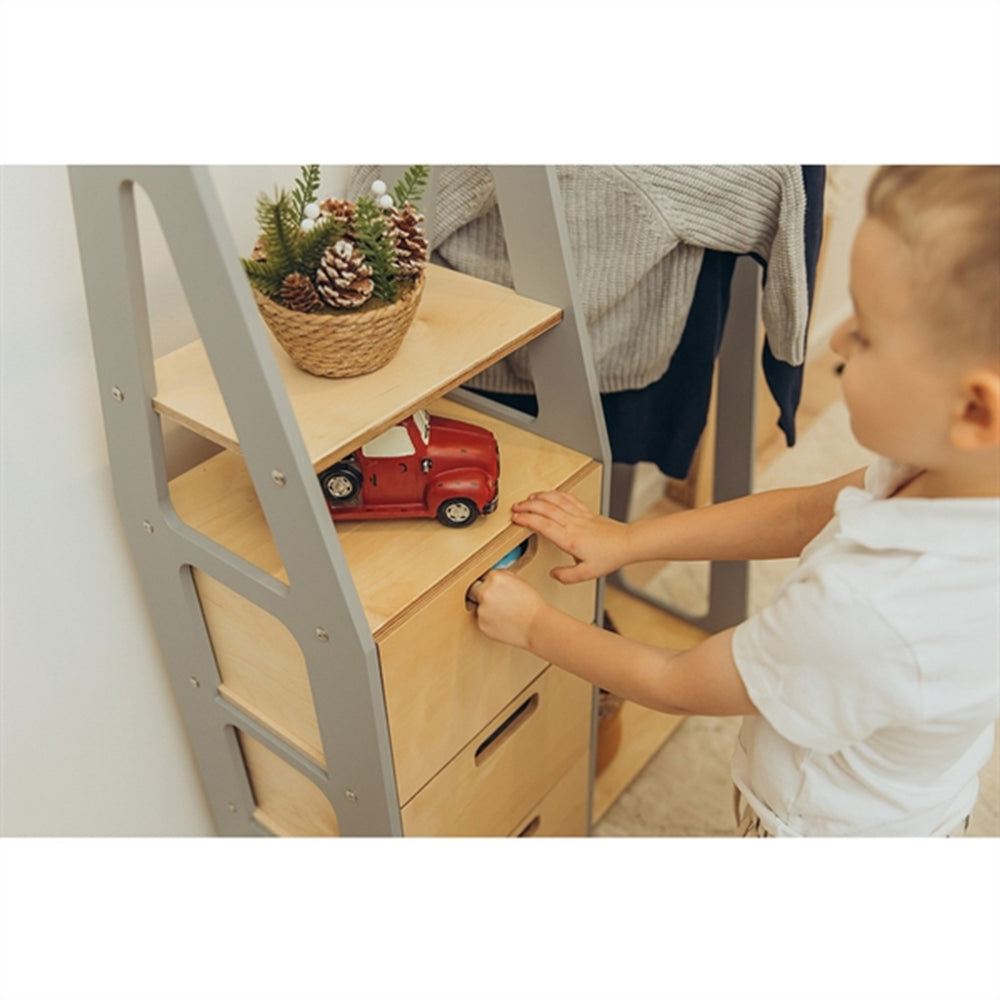 Køb Duck Woodworks Børnegarderobe m. Skuffer Grey