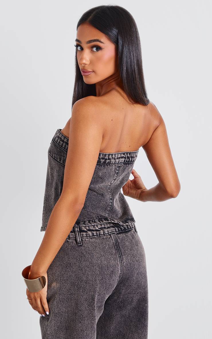 Washed Grey Petit Bandeau Dos Ouvert
