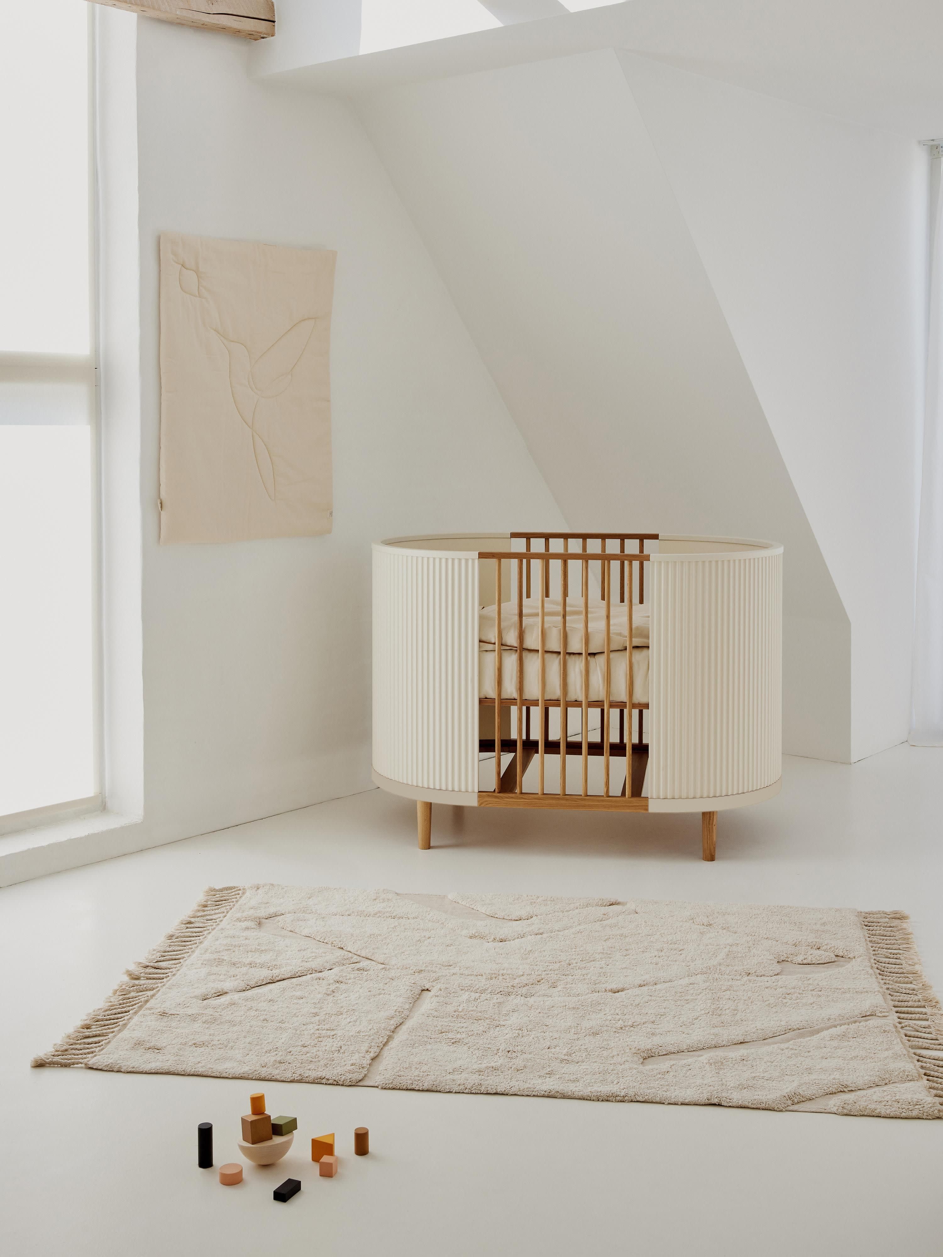 In hoogte verstelbaar babybedje Kai, handgemaakt, 70 x 120 cm