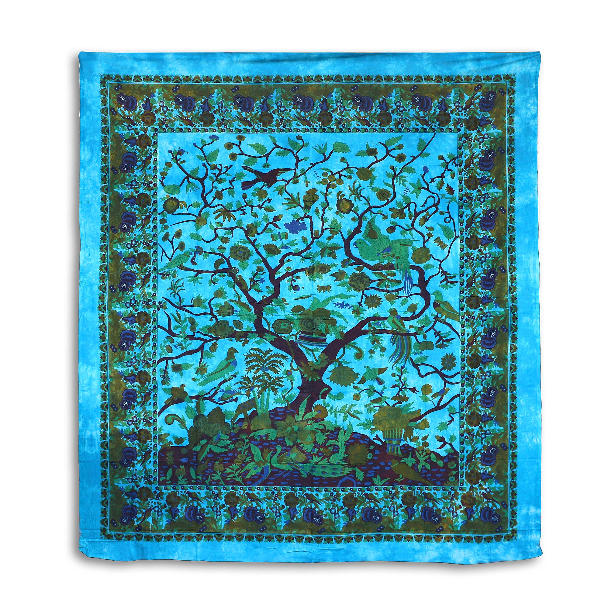 Multifunktionstuch 'Paradies', blau, multicolor, B 213 cm, H 244 cm von fischer's lagerhaus