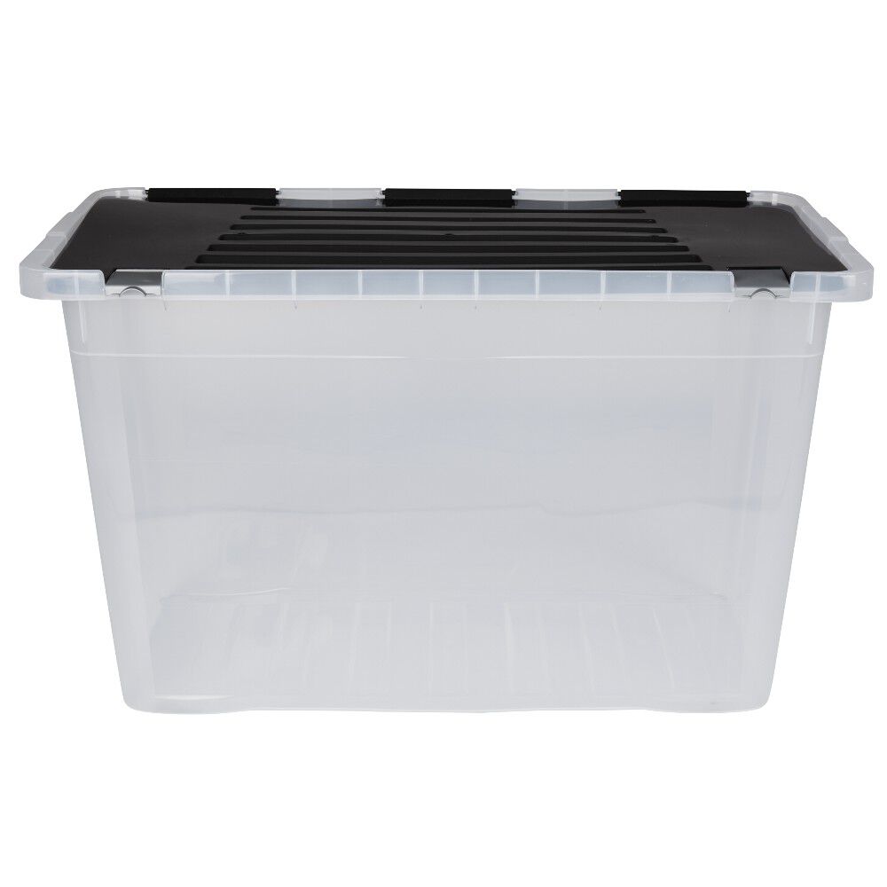 Box de rangement en plastique avec fermeture clips 100 L