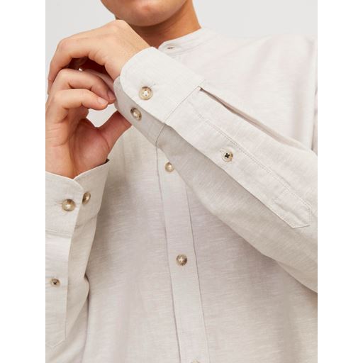 Jack&Jones Summer Band Linen Blend Skjorte, Crockery, M