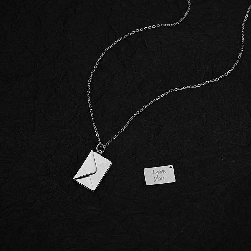 Lilafey - Liefdesbrief hanger ketting van roestvrij staal