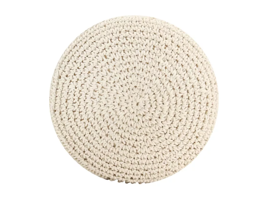 Pouf fait à la main en macramé 45x30 cm Coton